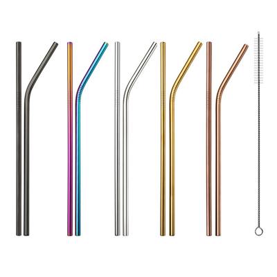 China Sustainable New Style 6mm 8mm Diameter Travel Stainless Steel Straws For Cups And Bottles for sale