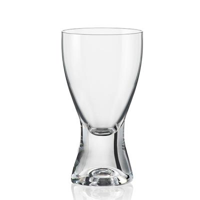 China Unique Shape 6.7 Ounce Bohemian Tumbler Thicken Base Crystal Clear Beer Glass Cup White Wine Glass Red Wine Custom Tumbler With Logo Sample Available for sale