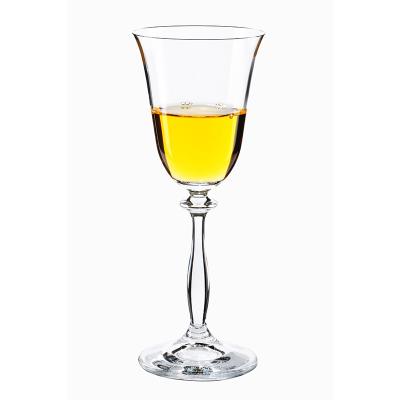 China Elegant Shape Wedding Supplier Long Stem Clear Crystal Wine Glasses Cup Transparent Clear Wine Glass 185ML White for sale