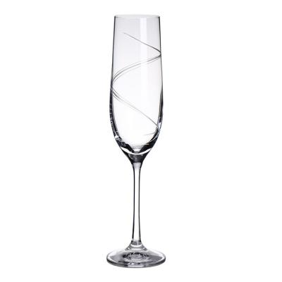 China Exquisite Engraved Handmade Handwork 2021 Party Event Stemware First Class Custom Design Champagne Glass Flutes for sale