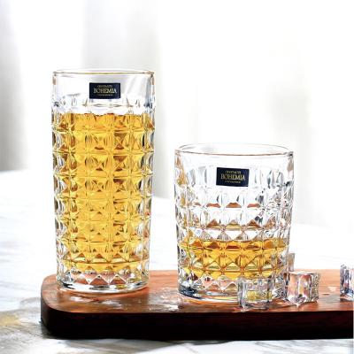 China Unique Viable Fancy Crystal Whiskey Wine Cup Glass Beer Tumbler, Custom Glass Tumbler Cups for sale