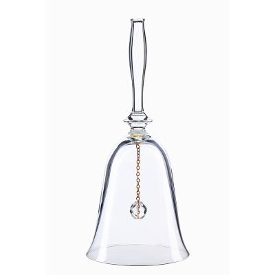 China Classical European Quality Crystal Wedding Elegant Glass Bell Shape H 18cm Glass With A Gold Chain for sale