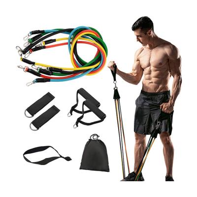 China Durable Eco Friendly Fitness Exercises Strength Training 11 Pcs Resistance Band Set for sale