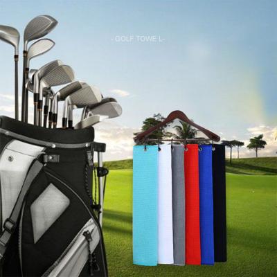 China 2021 Customized Portable Microfiber Small White Waffle Custom Club Golf Towel for sale