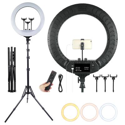 China Beauty Live Ring Light 18 Inch Dimmable Photography Mobile Phone Selfie Makeup Beauty RL18 LED Ring Light with 2.1m Tripod Stand for sale