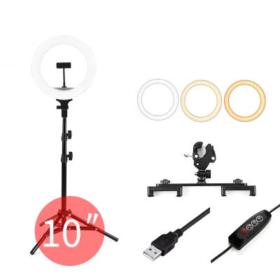 China Live Ring Light Tianmei Hot Sale 10 Inch 5V 26cm Dimmable Makeup Video Selfie Beauty LED Ring Fill Light Lamp with Tripod Stand for sale