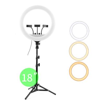 China ABS+PC professional 18 inch led ring light stand with tripodstand 18 inch with remote for sale