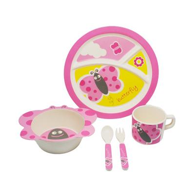 China Novelty food bamboo pla baby kids dinnerware set dishes and bowls for sale