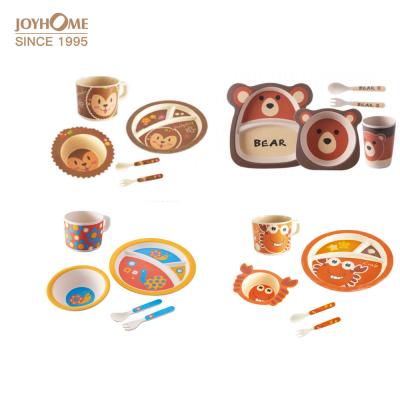 China Sustainable Popular Designer Sublimation Bamboo Kids Cups Dish Set for sale