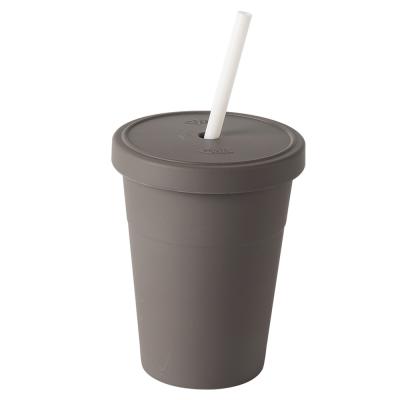 China Recycled Acrylic Materials Plastic Mugs Pla Coffee Mug Matte Cups With Straw And Lid for sale