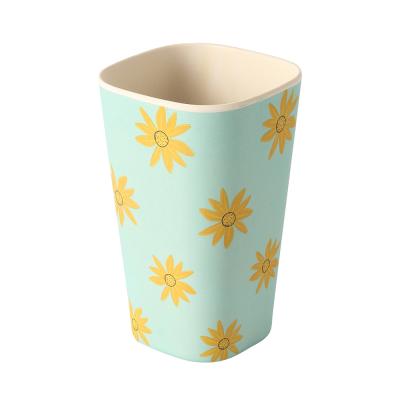 China Sustainable Fiber Square Bamboo Cups Custom Pattern Plastic Coffee Cup Cups for sale