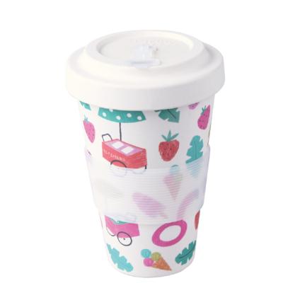 China 2021 Sustainable Custom Print Pla Coffee Cup Cute Eco Friendly Eco Friendly 100% Reusable Travel Cup With Lid for sale