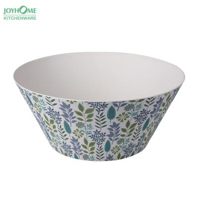 China Wholesale Viable Large Resin Leaf Salad Cereal Fruit Bamboo Punch Bowl Set for sale