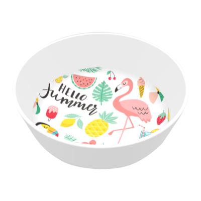 China Sustainable Kitchen Custom Size Reusable Candy Fruit Snack Fruit Flamingo Nordic Kids Serving Plastic Bowl for sale