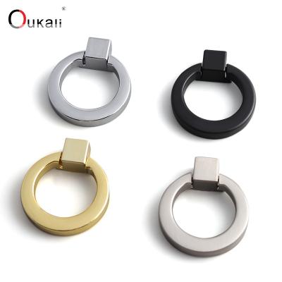 China Factory Modern Simplicity Modern Oukali Rings Handles Zinc Color Gold Cp Sn Small Or SS Knob Drawer Cabinet Pull Handles for sale