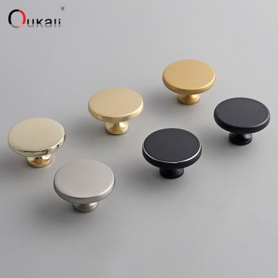 China Oukali Amazon Best Selling Modern Furniture Hardware Wholesale Round Shape Cabinet Handles and Knobs Cupboard Kitchen Bedroom Drawer Knobs for sale