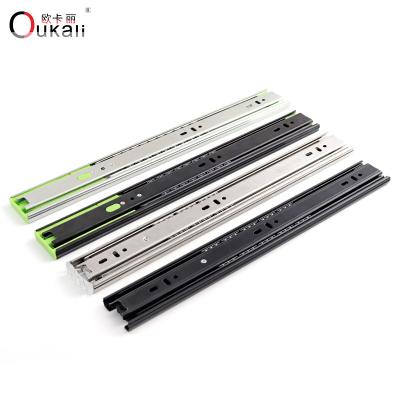 China Modern Normal Soft Narrow Kitchen Runners Heavy Duty Ball Bearing Drawer Cabinet Metal Extension Channel Slide Rails Full Slide for sale