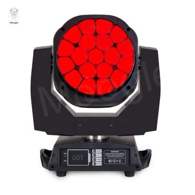 China Theme Park Bee Big Eye 19*15w Clay Paky K10 LED Stage Beam Wash Zoom Moving Head Light for sale