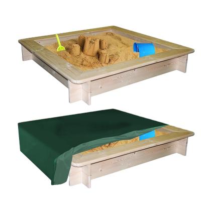 China 210D Oxford Material Eco-friendly Sandbox Cover With Sandbox Dustproof Canopy Beach Drawstring Pad Sandbox Pool Cover Waterproof Green for sale