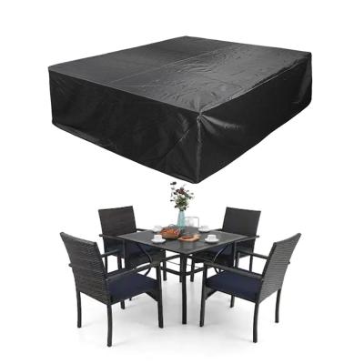 China Weather Resistant Outdoor Furniture & Chair Rattan Cover Waterproof Garden Patio Table Cover Set Oxford Cloth Fabric for sale