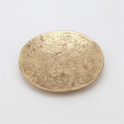 China MAXERY Handmade Solid Brass Round Tray, Metal Jewelry Tray Tabletop Display Plates Cosmetics Storage Tray for sale