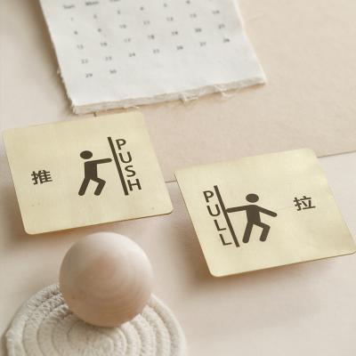 China MAXERY Manufacture Toilet Sign Custom Simple Modern Male Female Backlit Restroom Sign Solid Brass Toilet Sign for sale