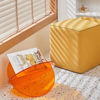 China Maxery Plexiglass Shelf North Europe Study Room Foldable Acrylic Planetary Color Transparent Magazine Shelf Customized for sale