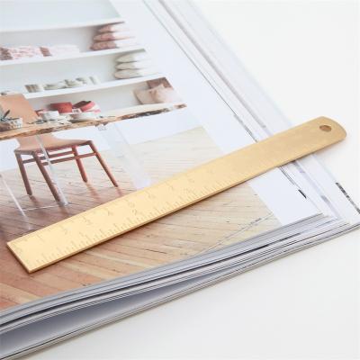 China Maxery Vintage 2021 Custom Logo Straight Ruler Drawing Measuring Ruler Marker Metal Ruler for sale