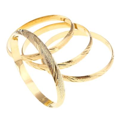 China 4pcs Dubai Gold Color Fashion Popular Bangles For Ethiopian Bangles Jewelry Trendy Ethiopian Gift for sale