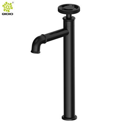 China Premium Quality Black Chrome Brass Faucets Industry Series Design Single Handle Faucet Bathroom Basin Faucet Metered Basin Faucet for sale