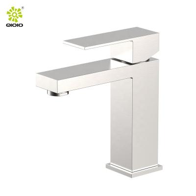 China Hot and cold 304 Nice quality cUPC stainless steel hot and cold brushed bathroom basin faucet for sale