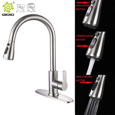 China Pull Out Spray China Manufacturer 2022 New Quality Nice cUPU Pull Down Kitchen Sink Faucet Hot And Cold Water Mixed Faucet for sale