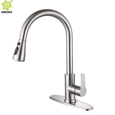 China Pull out spray China factory Nice quality wholesale cUPU pull down kitchen sink faucet hot and cold water mixed faucet for sale