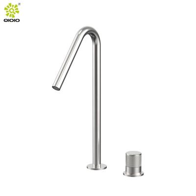 China Metered Faucets 2022 NEW 304 Stainless Steel Unique Brushed Single Handle Basin Faucets Basin Mixer Tap Factory Wholesale for sale