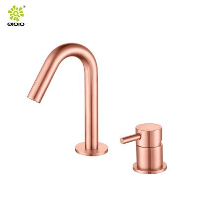 China Hot-selling 304 Stainless Steel 2022 Metered Faucets Deck Mounted Hot and Cold Water Bathroom Basin Faucet Wash Basin Concealed Mixer Tap for sale