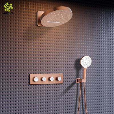 China Without 304ss Shower System Shower System Thermostatic Hidden Rainfall Ceiling Round Round Shower Set For Bathroom for sale