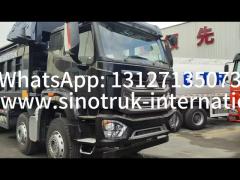 HOWO NX 380HP RHD Black Tipper Dump Truck With Tarpaulin Flap