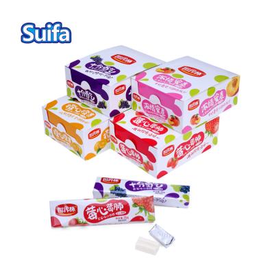 China Natural Chinese White Color Cube Brands Soft Candy Fruit Chew Candy for sale