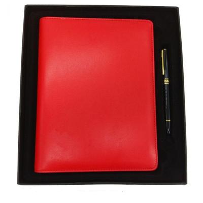 China Agriculture PU Leather Business Notebook A5 Hardcover Book Gift Box Notebook Set for sale