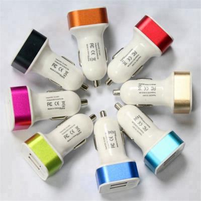 China Double Color USB Car Charger Stereo Square Aluminum Alloy Car Charger 1.8 A/2.1 One Charger for sale