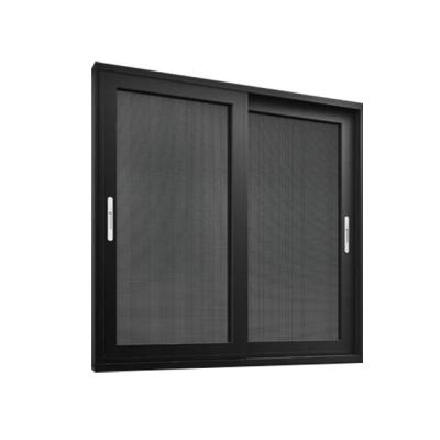 China Folding Screen Sliding Window Screens Frame Black Over 5 Years Warranty With Security Screen for sale