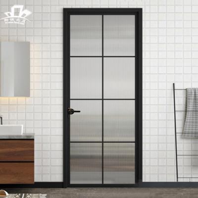 China Factory Customized Sound Insulation / Air Proof Interior Design Cheap Toilet Bathroom Aluminum Glass Door for sale