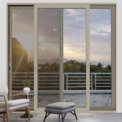 China New Native Sound Insulation Trend Air Proof 6063T5 Aluminum Alloy Titanium Magnesium Sliding Doors for sale