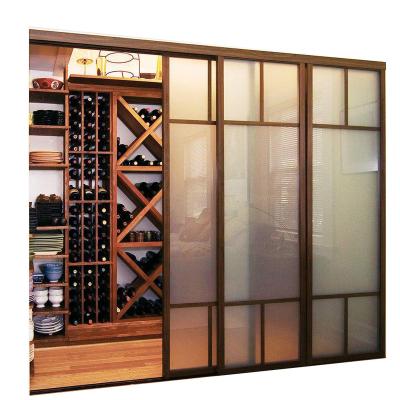 China Cellar Narrow Indoor Partition Sound Insulation Sound Insulation Frame Luxury Sliding Doors for sale