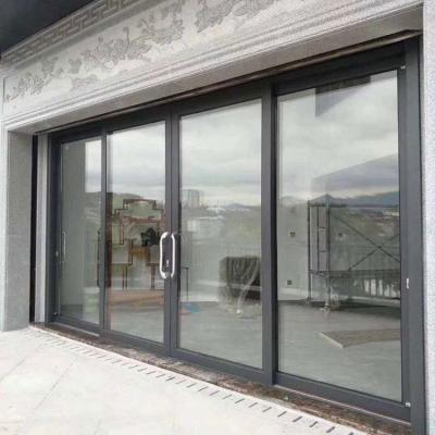 China Front Entrance Exterior Heavy Duty Aluminum Balcony Frame Resistance Sound Insulation Shop Hurricane Glass Sliding Door for sale