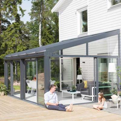 China Sound insulation/waterproof luxury aluminum frame green sunroom courtyard hurricane proof glass for home for sale