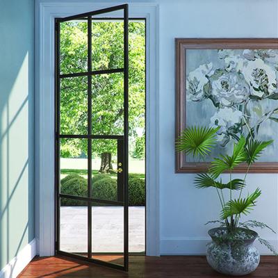 China Fireproof Tempered Glass Bulletproof Entry Front Doors Sound Insulation Security Single Swing Iron Door for sale