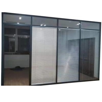 China Modern Modern Sound Insulation Single Double Tempered Interior Blinds Glazed Glass Wall for sale