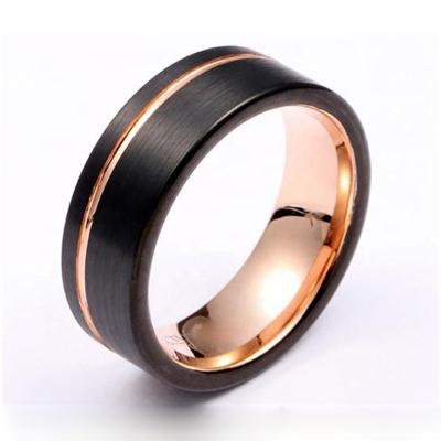 China Wholesale CLASSIC Classic Tungsten Carbide Rings for Men Male Black Rose Gold Plated Wedding Band Ring Man Jewelry anillos anel for sale