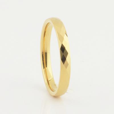 China CLASSIC Wholesale Accessories Jewelry 14 Gold Filled Multifaceted Tungsten Carbide Gold Rings Women Jewelry Wedding Rings For Ladies for sale